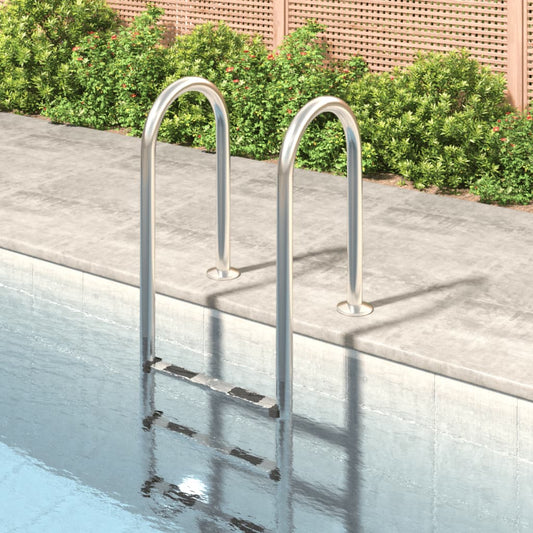 Escada de piscina 54x38x158 cm aço inoxidável 304