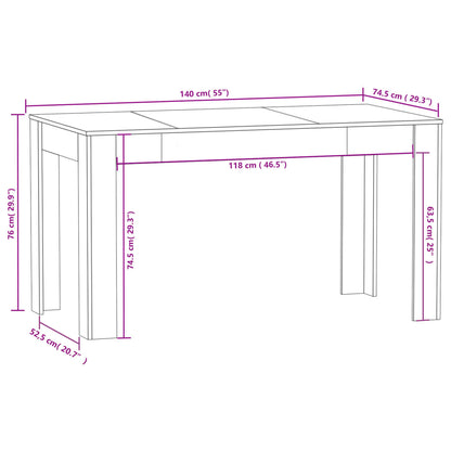 Mesa de Jantar Lunes de 140cm - Cinzento - Design Moderno