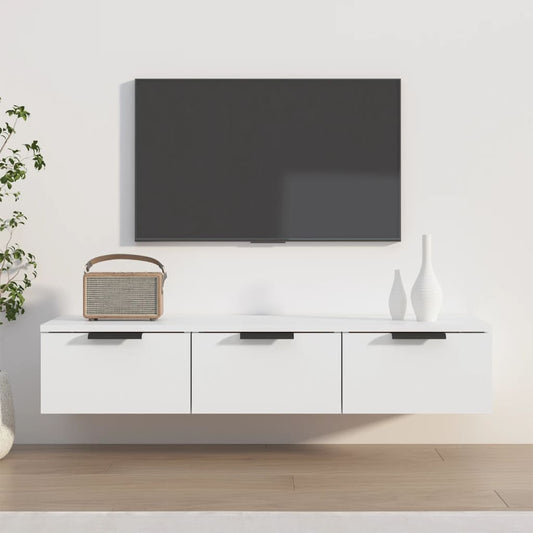 Móvel de TV de Parede Flix com 3 Gavetas de 102cm - Branco - Design Moderno