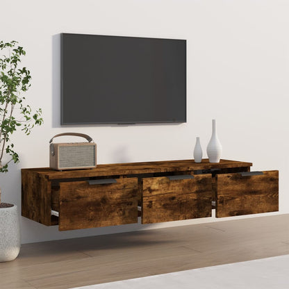 Móvel de TV de Parede Flix com 3 Gavetas de 102cm - Madeira Rústica - Design Moderno