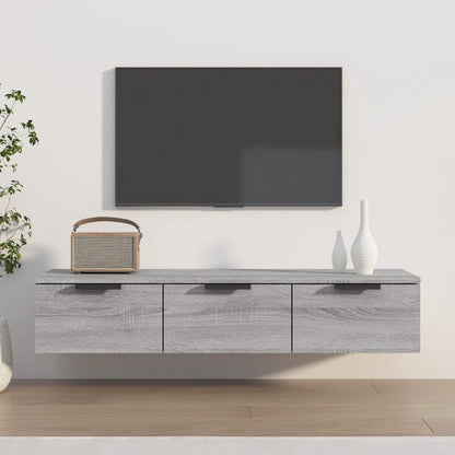 Móvel de TV de Parede Flix com 3 Gavetas de 102cm - Cinzento Sonoma - Design Moderno