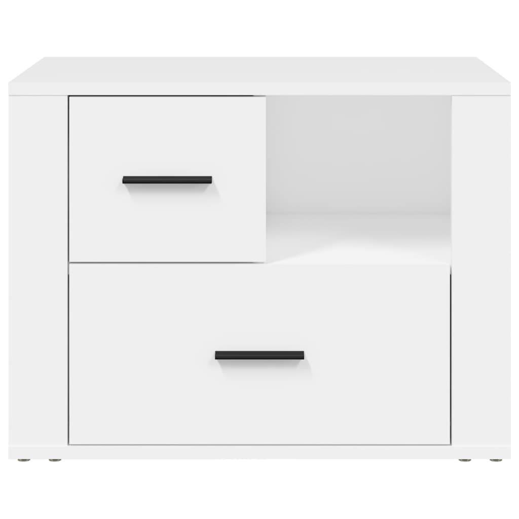 Mesa de Cabeceira Flix com 2 Gavetas - Branco - Design Moderno