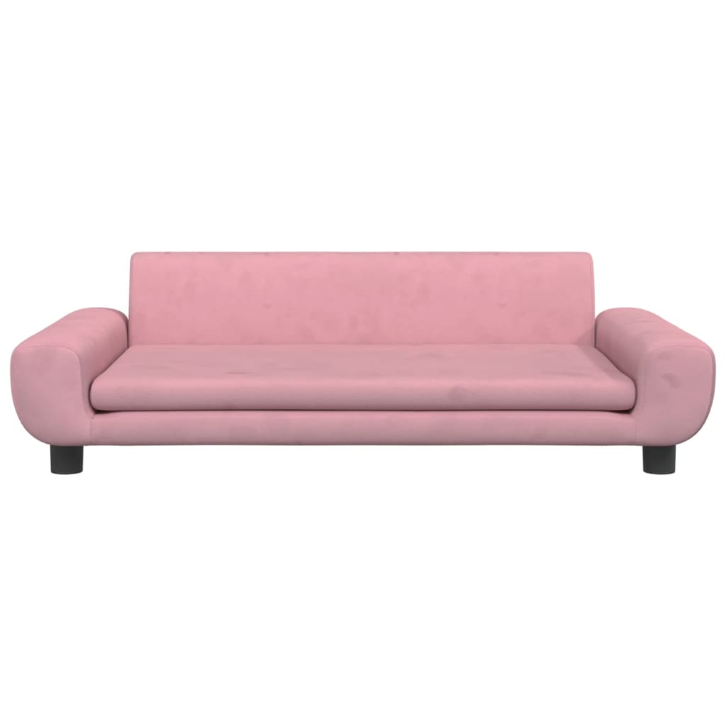 Sofá infantil 100x54x33 cm veludo rosa