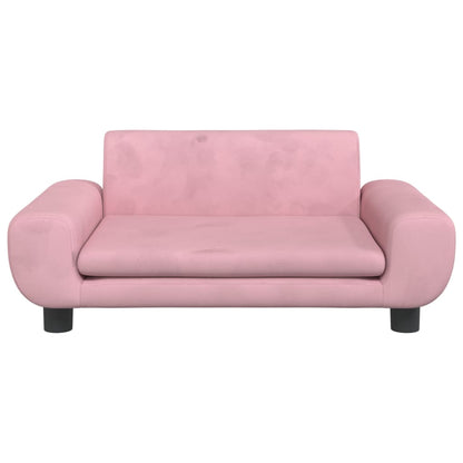 Sofá infantil 70x45x33 cm veludo rosa