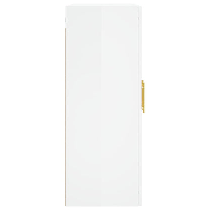 Aparador Vitrine Liva com Puxadores Dourado de 140 cm - Branco Brilhante - Design Moderno