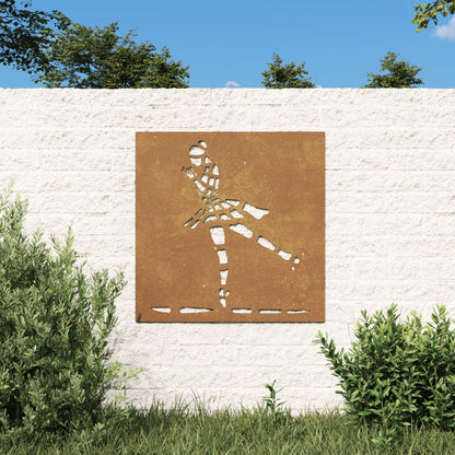 Decoração p/ muro de jardim aço corten design dançarina balé