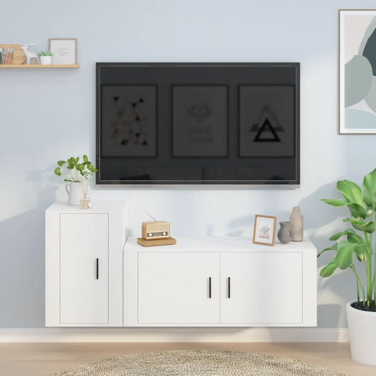 Móvel de TV de Parede Flix de 2 Módulos - 100x60 cm - Branco - Design Moderno