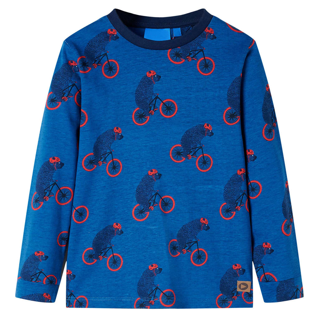 Pijama de manga comprida para criança azul-petróleo 128