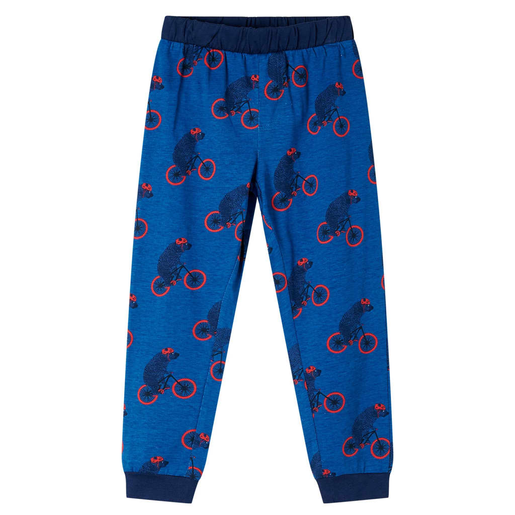Pijama de manga comprida para criança azul-petróleo 128