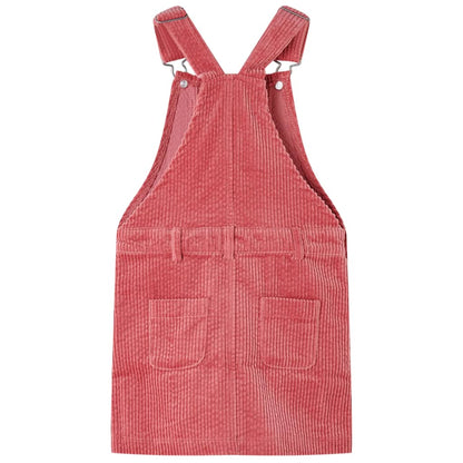 Vestido com peitilho para criança bombazina rosa 140