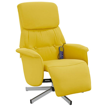 Cadeira de massagens reclinável c/ apoio de pés tecido amarelo