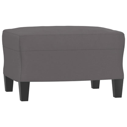 Sofá de 3 lugares c/ apoio de pés 180 cm couro artificial cinza