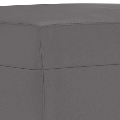 3 pcs conjunto de sofás com almofadas couro artificial cinzento