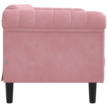 Sofá de 2 lugares veludo rosa