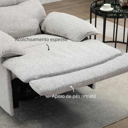 Poltrona Relax Dayla Reclinável em Tecido Premium - Cinzento - Design Nórdico