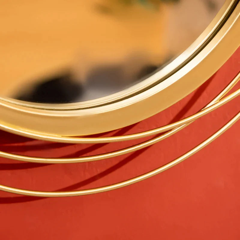 Conjunto de 4 Espelhos de Parede Belle com efeito 3D Dourado - Design Moderno