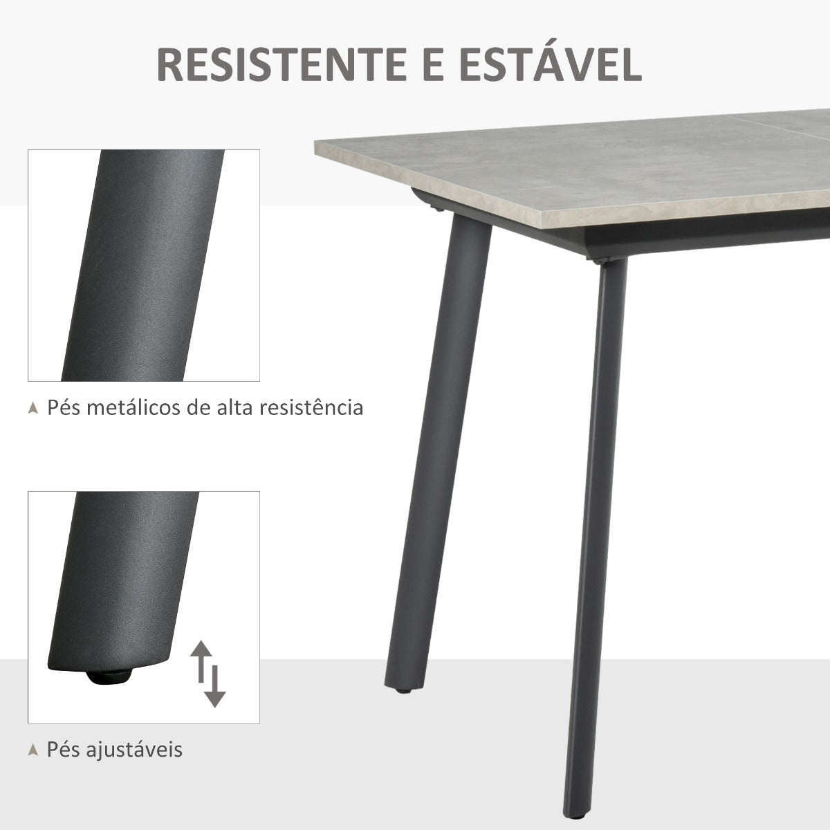Mesa de Jantar Extensível Rock - 160x80x76cm - Design Moderno - Leva-Me Contigo - Móveis & Decoração