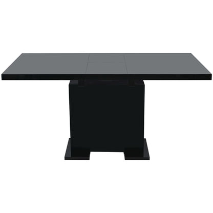 Mesa de jantar extensível preto brilhante