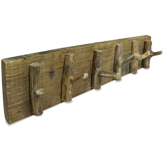 Cabide de Parede madeira reciclada maciça 60x15 cm