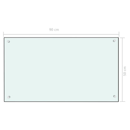Painel anti-salpicos de cozinha 90x50 cm vidro temperado branco