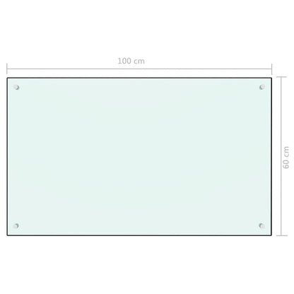 Painel anti-salpicos de cozinha 100x60cm vidro temperado branco