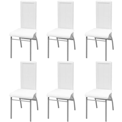 Conjunto de Jantar Dinner com 6 Cadeiras e 1 Mesa - Branco - Design Moderno