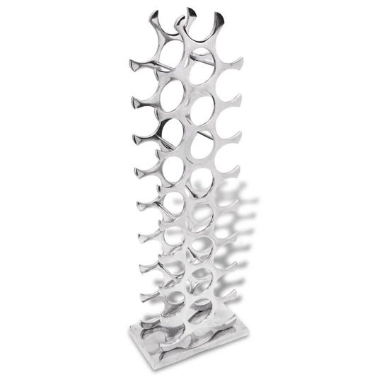 Garrafeira Torvi para 27 Garrafas em Aluminio Prateado - Design Moderno