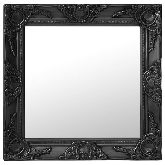 Espelho de parede estilo barroco 50x50 cm preto