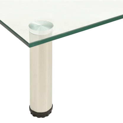 Mesa de Apoio Tang em Vidro Temperado de 60 cm - Transparente - Design Moderno