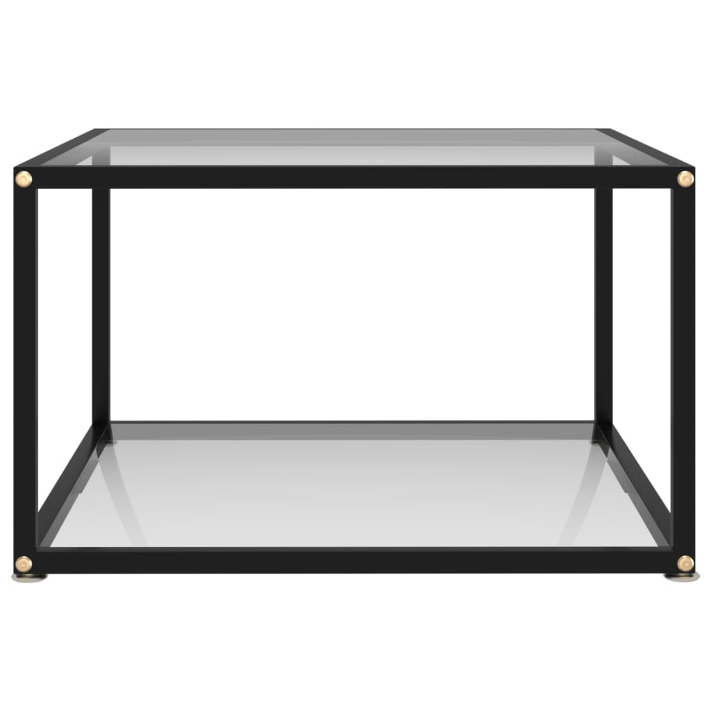 Mesa de Centro Albar em Vidro Temperado Transparente - 60x60 cm - Design Moderno