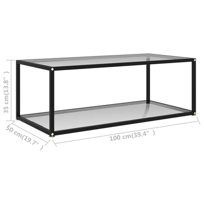 Mesa de Centro Albar em Vidro Temperado Transparente - 100x50 cm - Design Moderno