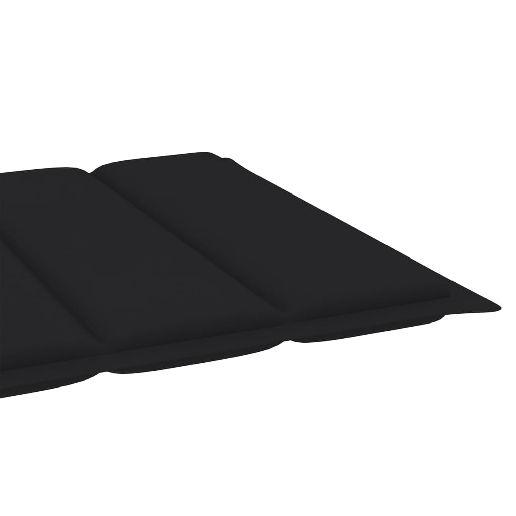 Espreguiçadeiras 2 pcs com almofadão preto teca maciça