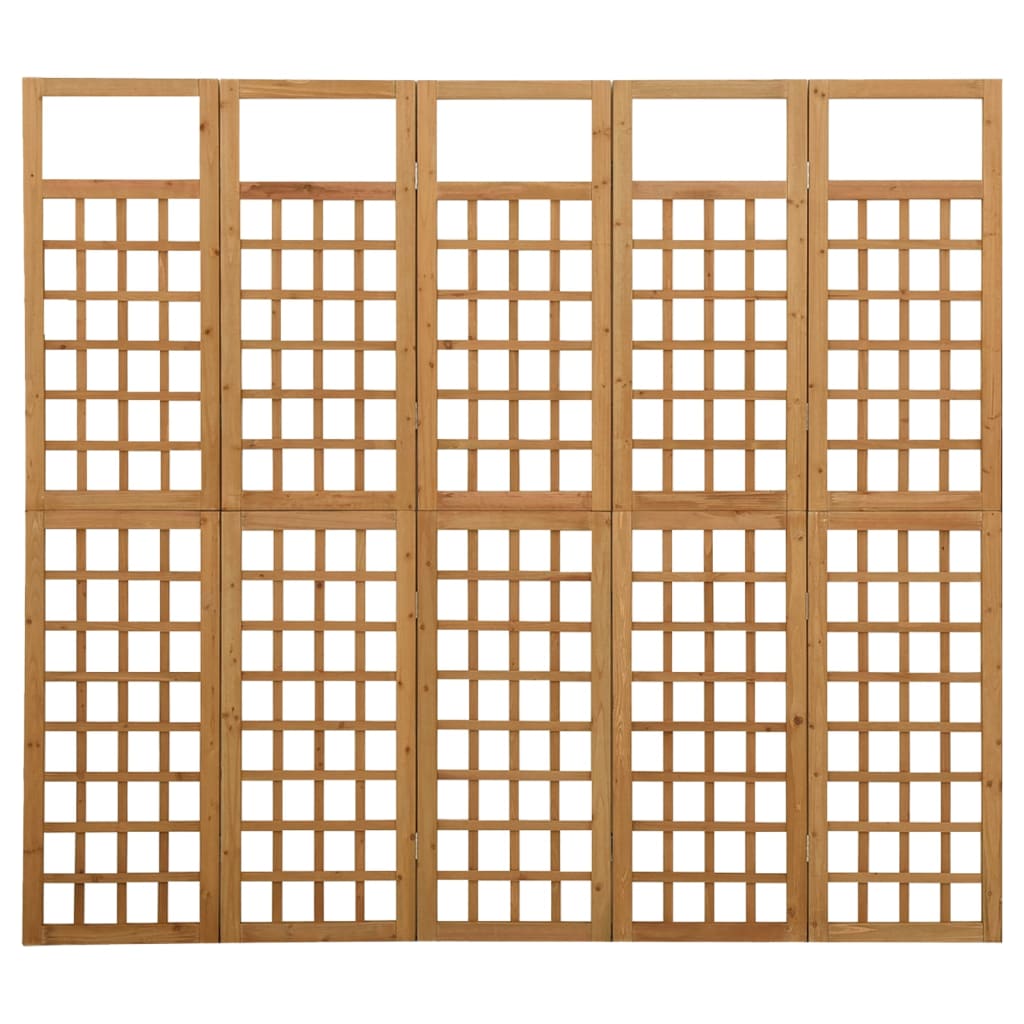 Biombo/treliça 5 painéis madeira de abeto maciça 201,5x180 cm
