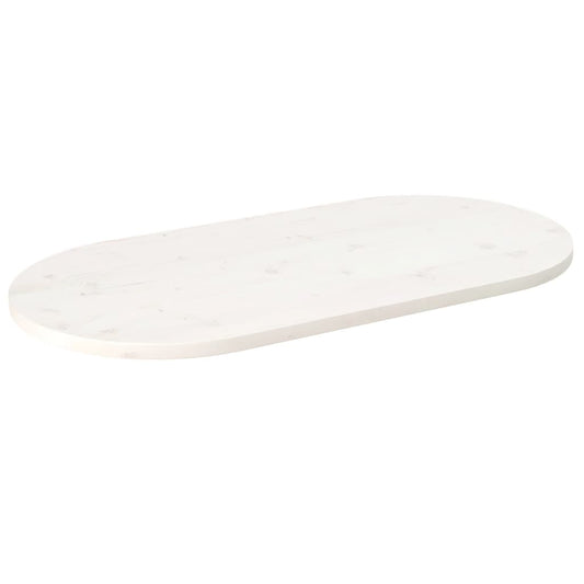 Tampo de mesa oval 90x45x2,5 cm madeira de pinho maciça branco