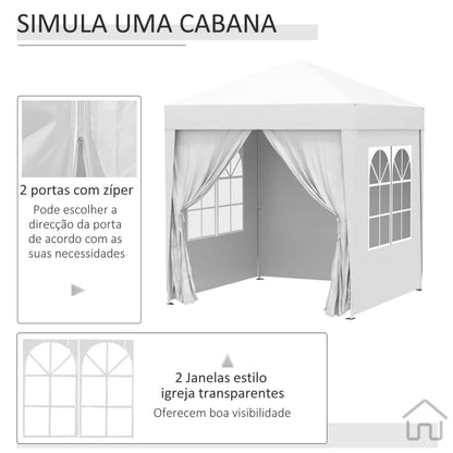 Tenda de Jardim Dobrável com Janelas - 2x2m