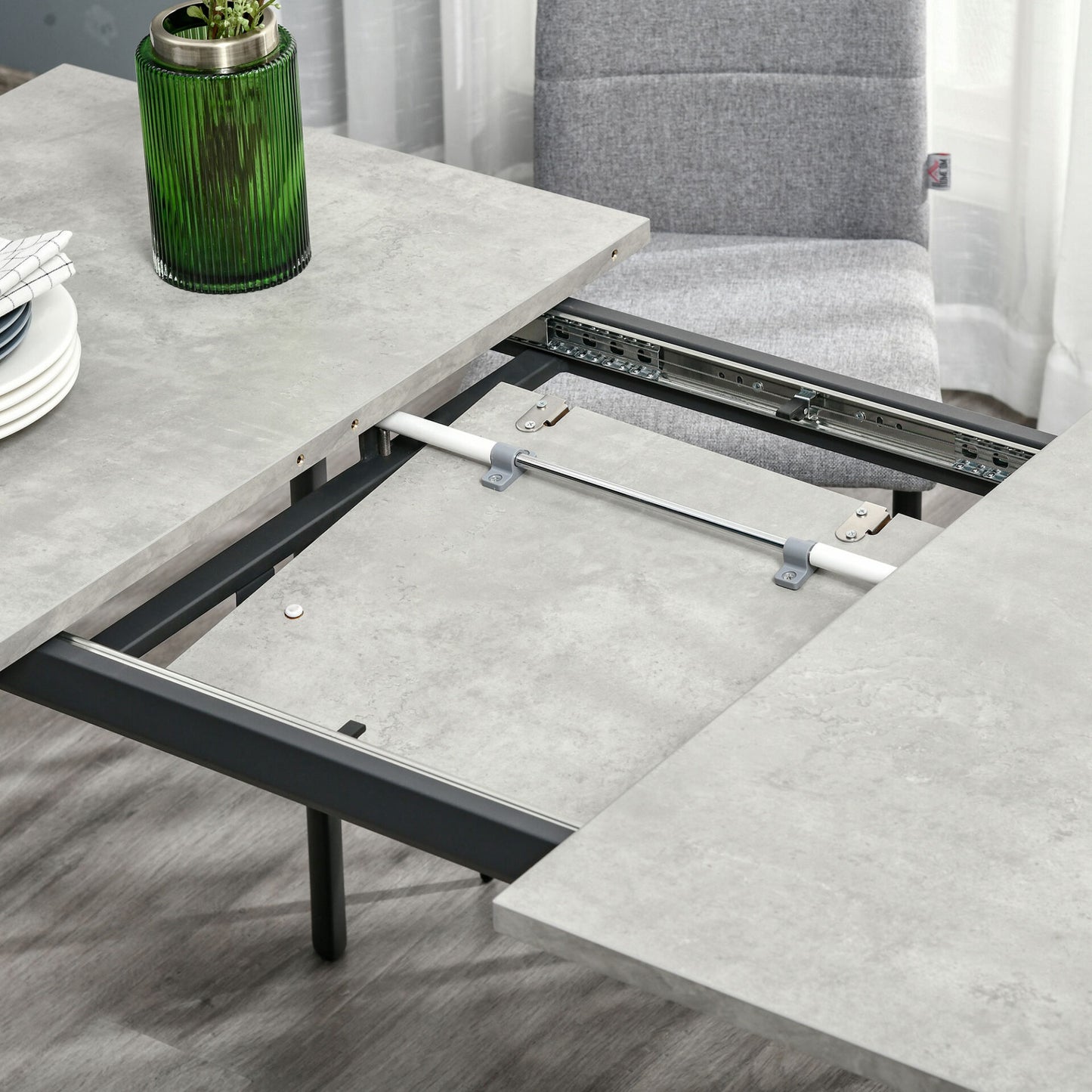 Mesa de Jantar Extensível Rock - 160x80x76cm - Design Moderno - Leva-Me Contigo - Móveis & Decoração