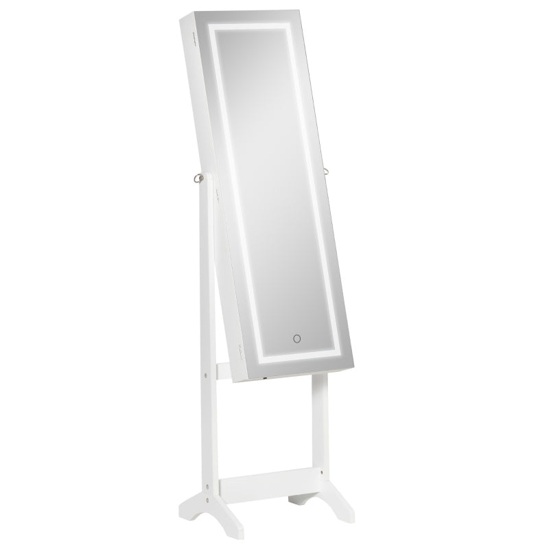 Espelho de Pé com Guarda-Jóias Silver - Design Moderno